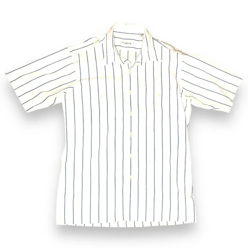 Oleg Cassini Striped Button-Down Shirt, Business Casual - Large